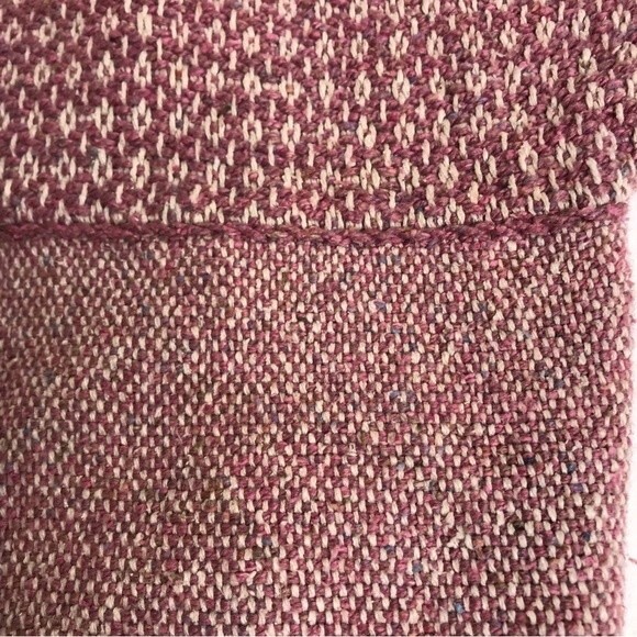 Handwoven By Harvey Fiber Art Three Button Cardigan Jacket Pink Cream Women Sm - Picture 6 of 13